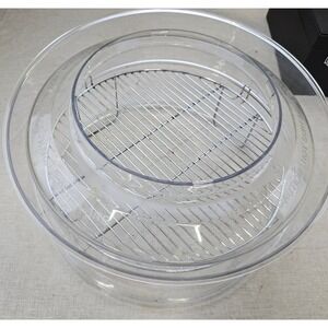 Nuwave Dehydrator Extender Ring and Stainless Steel Rack Set Clear Silver Oven